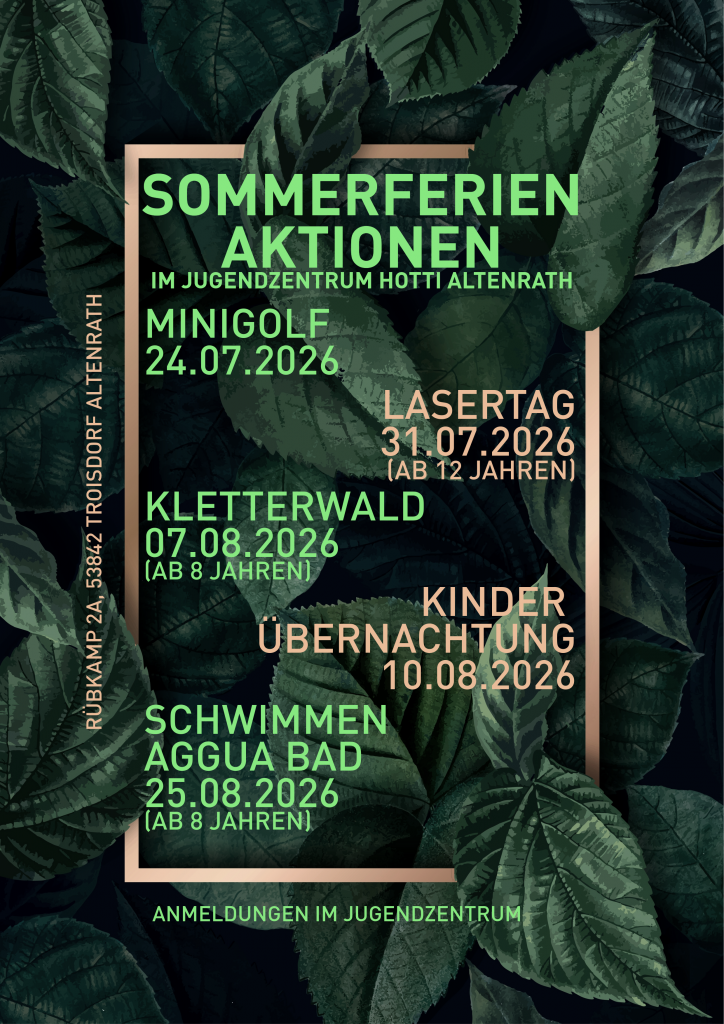 Ausflüge Altenrath Sommerferien