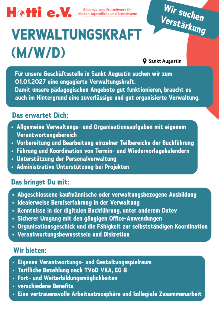 Stellenanzeige Verwaltungskraft